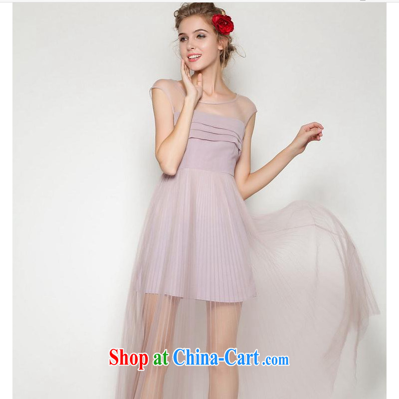 The flies love 2015 new European and American name Yuan spring and summer beauty aura 100 hem skirts, small dress fairy dresses 8852 light purple L, and flies, and shopping on the Internet