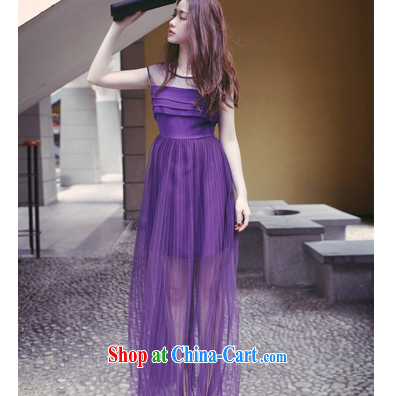 The flies love 2015 new European and American name Yuan spring and summer beauty aura 100 hem skirts, small dress fairy dresses 8852 light purple L, and flies, and shopping on the Internet