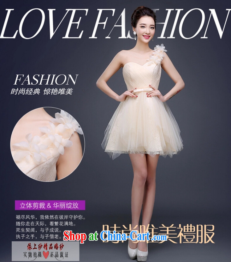 Yong-yan and Evening Dress 2015 new wedding bridesmaid clothing Korean Spring Banquet small dress short, cultivating the shoulder champagne color champagne color. size color is not final pictures, price, brand platters! Elections are good character, the national distribution, so why buy now enjoy more preferential! Health