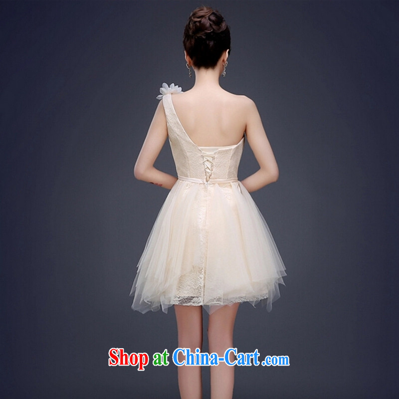 Yong-yan and Evening Dress 2015 new wedding bridesmaid clothing Korean Spring Banquet small dress short, cultivating the shoulder champagne color champagne color. size color is not final, it is bold and stunning, and shopping on the Internet