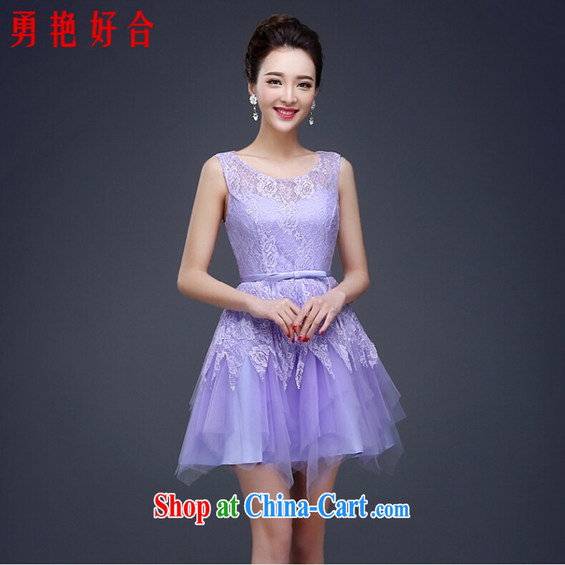 Yong-yan and Evening Dress 2015 new bridesmaid dresses marriage spring Korean style banquet small dress short, cultivating Purple light purple L, Yong Yan good offices, shopping on the Internet