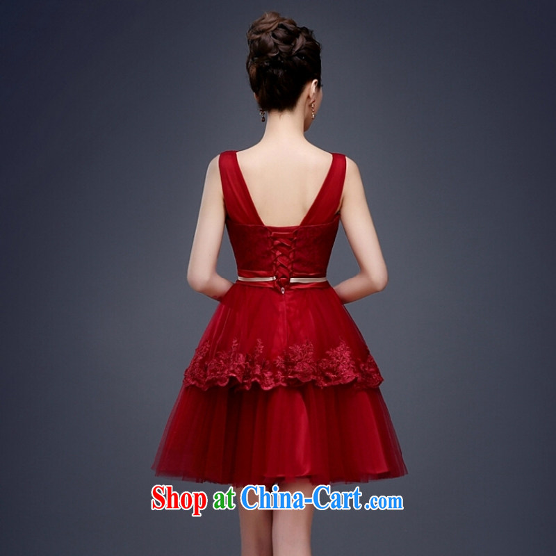 Yong-yan and Evening Dress 2015 new spring red bows Service Bridal Fashion wedding dress short summer cultivating double-shoulder deep red M, Yong-yan good offices, shopping on the Internet