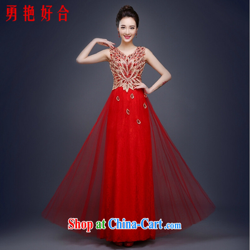 Yong-yan and Evening Dress 2015 new spring bridal toast clothing winter wedding banquet dress long, cultivating Red Red. size color will not be returned.