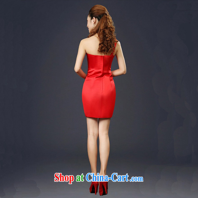 The shoulder dresses annual small beauty dress short dress spring and summer new bride toast clothing wedding dress moderator clothing female blue L pictures, price, brand platters! Elections are good character, the national distribution, so why buy now enjoy more preferential! Health