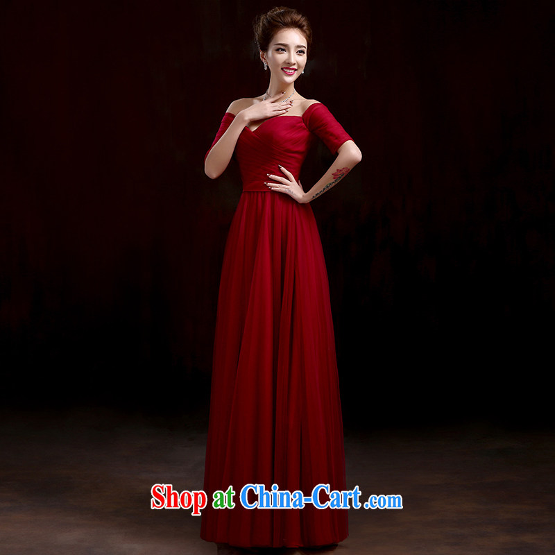 Pure bamboo yarn love 2015 New Red bridal wedding dress long evening dress Evening Dress toast serving only the US in cultivating cuff dress dark red XXL, pure bamboo love yarn, shopping on the Internet
