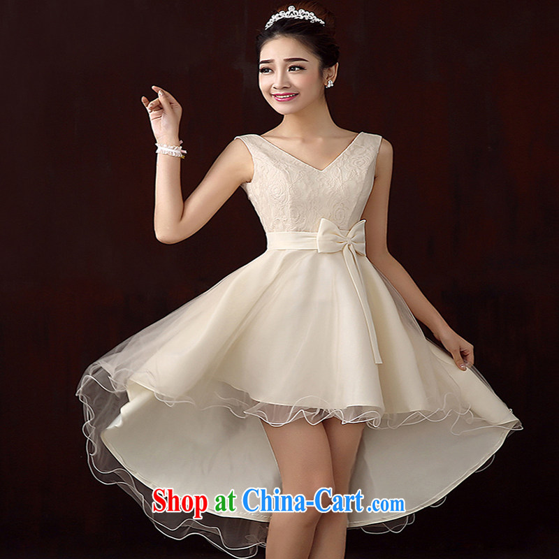 New toast bride serving the Short long dress long stylish red dress, wedding dress spring light yellow will not do not switch so Balaam, and shopping on the Internet