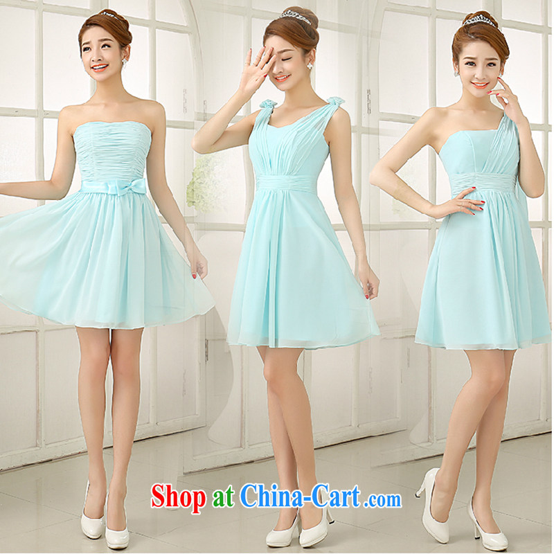 White first to approximately 2015 New Sky Blue double-shoulder bridesmaid dresses in short, sister's bridesmaid serving small dress dress bridesmaid dresses, E M, white first about, shopping on the Internet