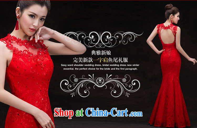 bridal dresses 2015 Spring and Autumn wedding dress toast long red crowsfoot package and back exposed lace evening dress spring and summer Red. Do not return not-for-pictures, price, brand platters! Elections are good character, the national distribution, so why buy now enjoy more preferential! Health
