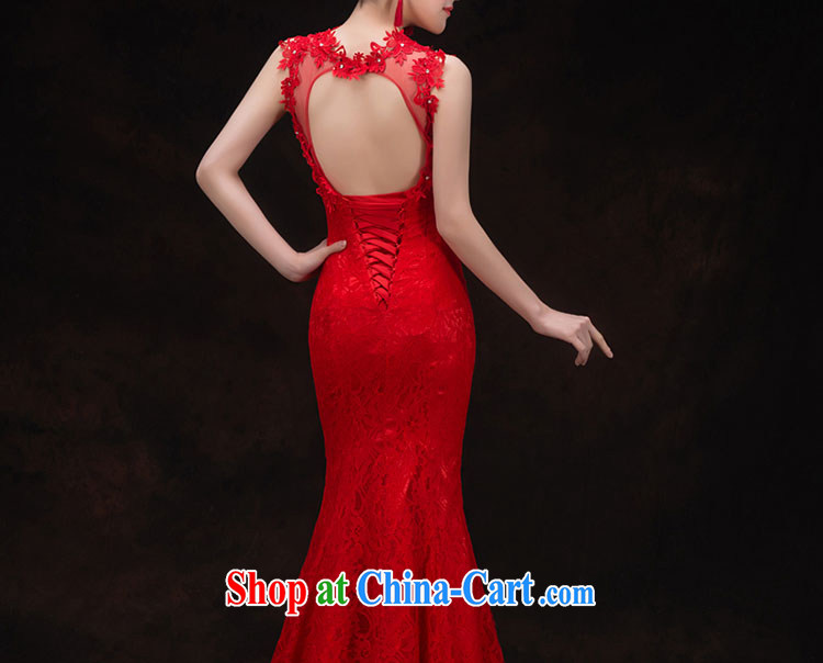 bridal dresses 2015 Spring and Autumn wedding dress toast long red crowsfoot package and back exposed lace evening dress spring and summer Red. Do not return not-for-pictures, price, brand platters! Elections are good character, the national distribution, so why buy now enjoy more preferential! Health