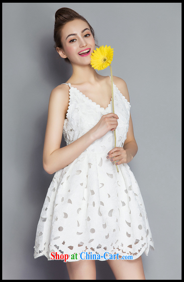 Abundant Ming summer 2015 the European site new burning blossoms, Openwork beauty strap with small dress dress girl shaggy dress white L pictures, price, brand platters! Elections are good character, the national distribution, so why buy now enjoy more preferential! Health