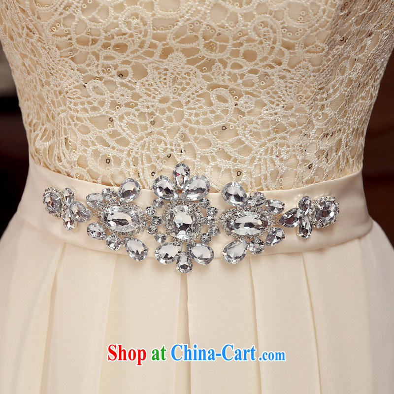 Time Syrian lace wiped his chest bridesmaid clothing evening gown dress sister dress Evening Dress dress Car Show the betrothal students graduated from dress Evening Dress champagne color XXL, time, and shopping on the Internet