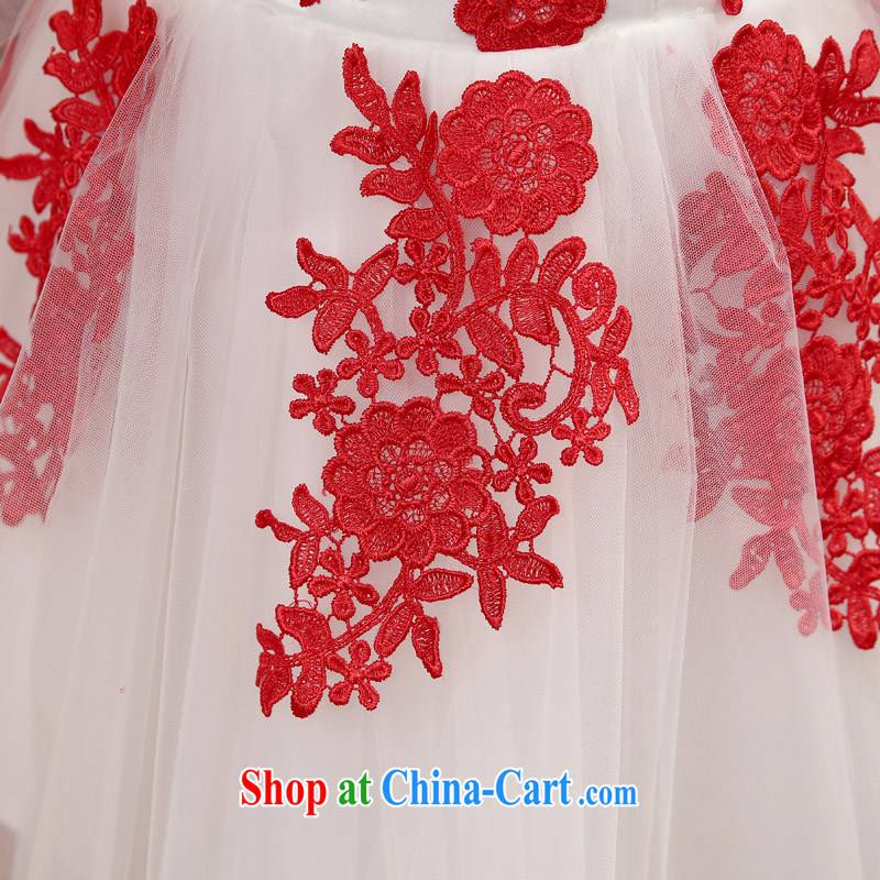 Time SYRIAN ARAB 2015 new bride's bare chest dress red toast serving red wedding wedding dress short lace dress the dresses show red XXL, time, and shopping on the Internet
