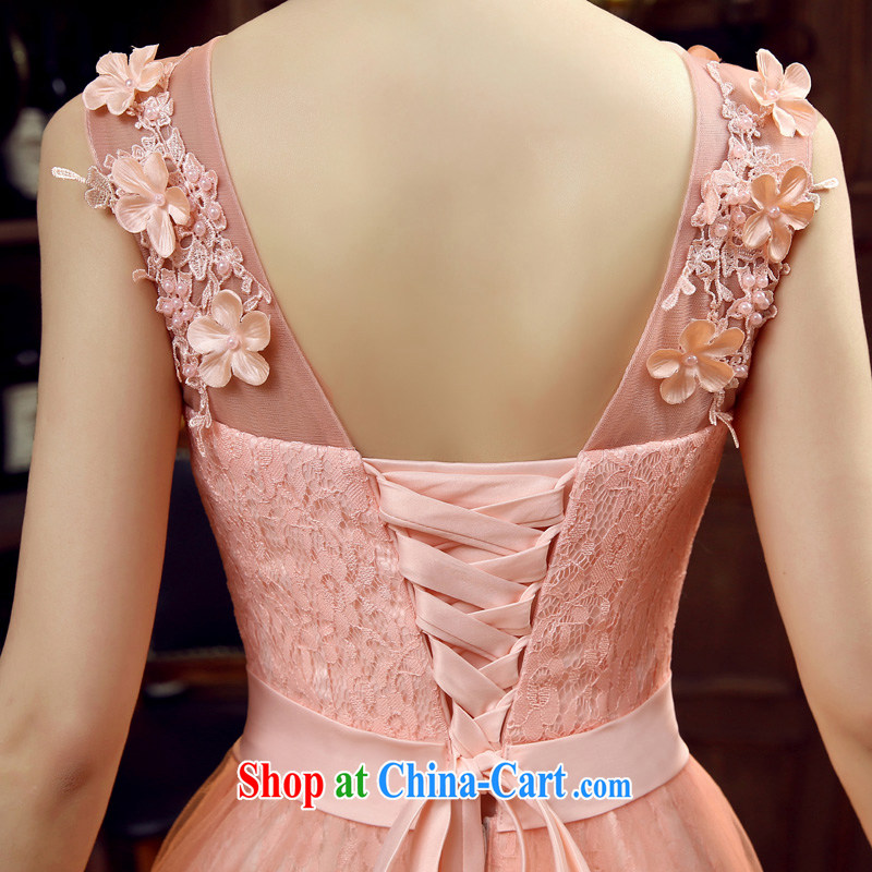 Syria Time 2015 spring and summer new bride toast clothing bare pink wedding wedding long dress moderator banquet evening dress evening dress shoulders car show dress bare pink L, time, and shopping on the Internet