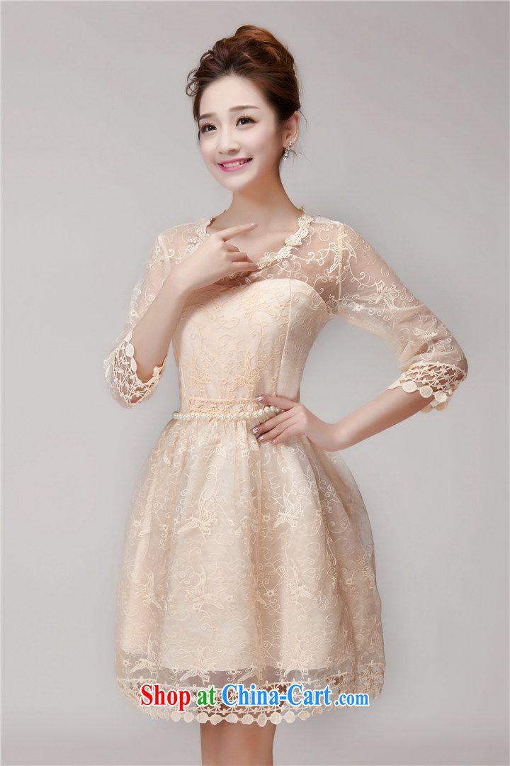 Colorful Flowers 2015 new summer staple pearl cultivation Princess skirt dress champagne color erase chest bridesmaid dresses small 696 apricot S pictures, price, brand platters! Elections are good character, the national distribution, so why buy now enjoy more preferential! Health