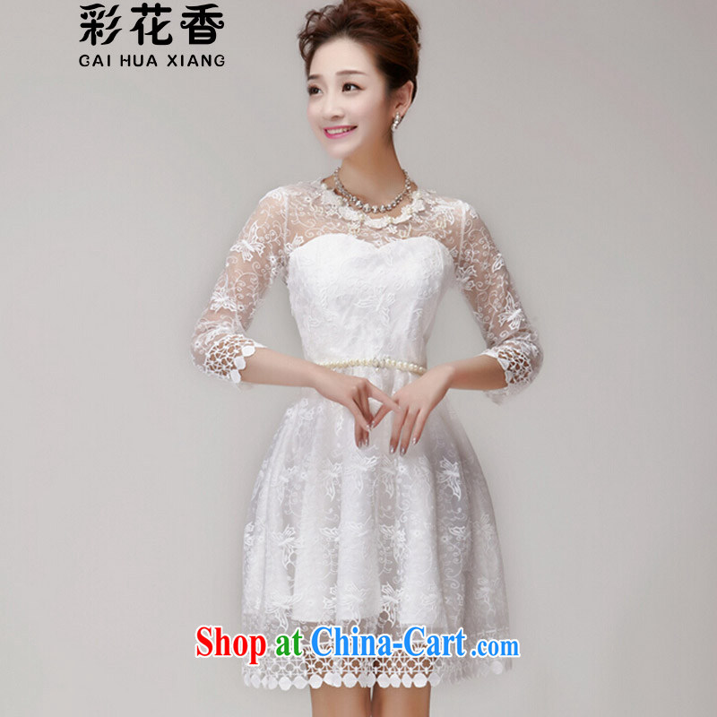 Colorful Flowers 2015 new summer staple pearl cultivation Princess skirt dress champagne color erase chest bridesmaid dresses small 696 apricot S colored flowers (CAI HUA XIANG), online shopping