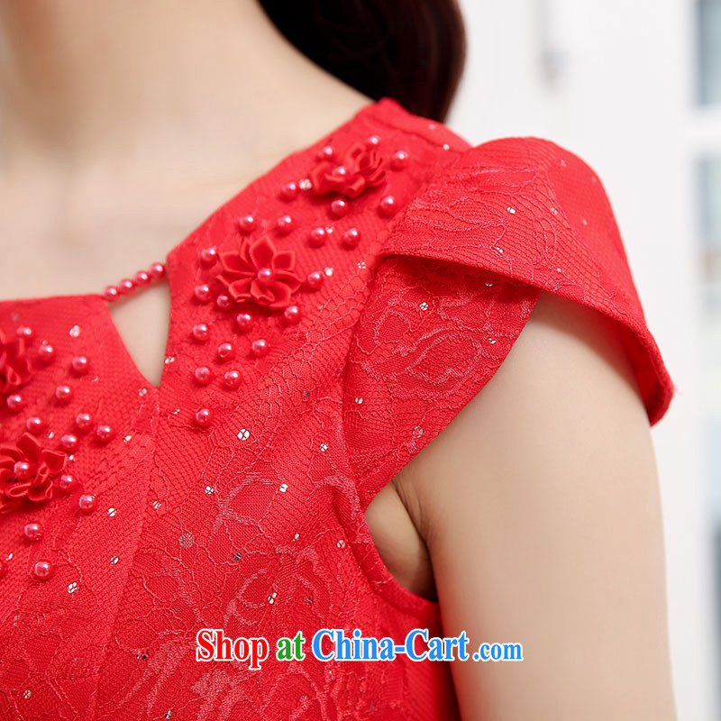 Air Shu Diane summer Chinese short, small dress wedding dinner bridal toast serving the door Red video thin beauty-yi skirt red XXL, aviation Shu Diane, and shopping on the Internet