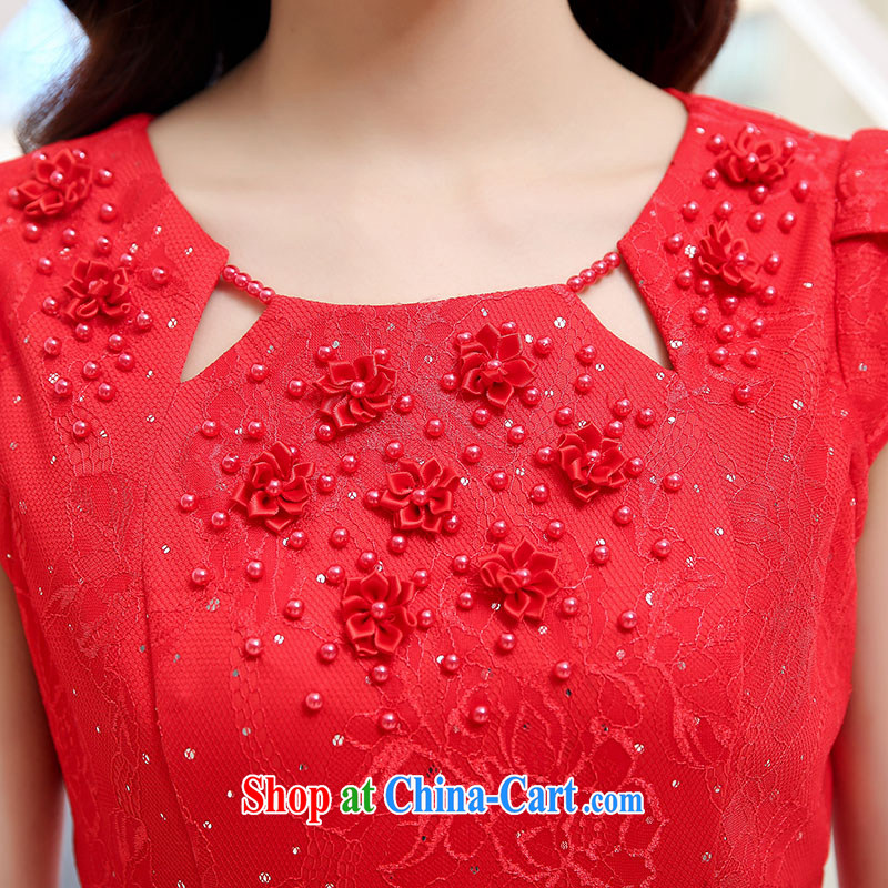 Air Shu Diane summer Chinese short, small dress wedding dinner bridal toast serving the door Red video thin beauty-yi skirt red XXL, aviation Shu Diane, and shopping on the Internet