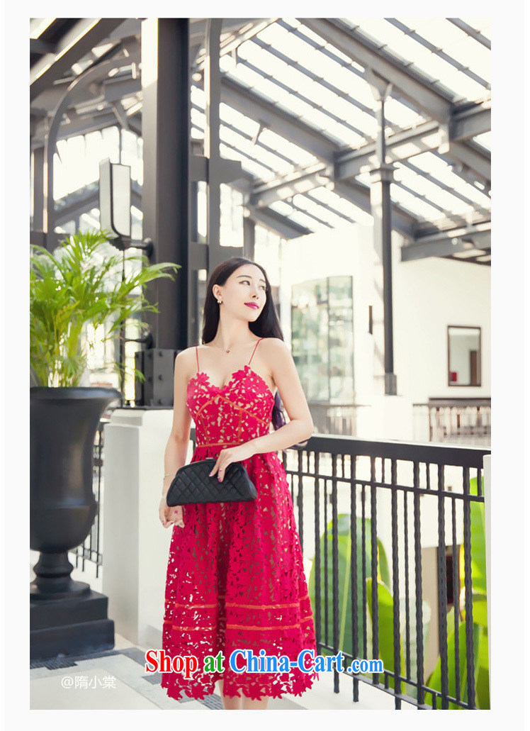 The Newmont, 035 #2015 summer new Ching Ching Dynasty small-tong network red lace water-soluble Openwork strap dresses red XL pictures, price, brand platters! Elections are good character, the national distribution, so why buy now enjoy more preferential! Health