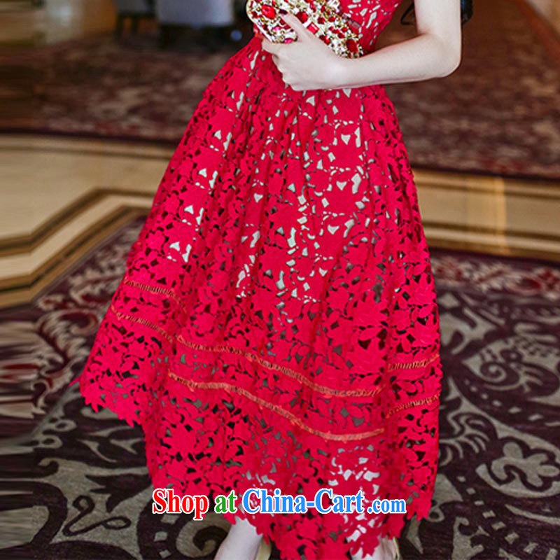 the NÃ¼rburgring, 035 #2015 summer new Ching Ching Dynasty small-tong network red lace water-soluble Openwork strap dresses red XL, new zealand your LAN, Internet shopping