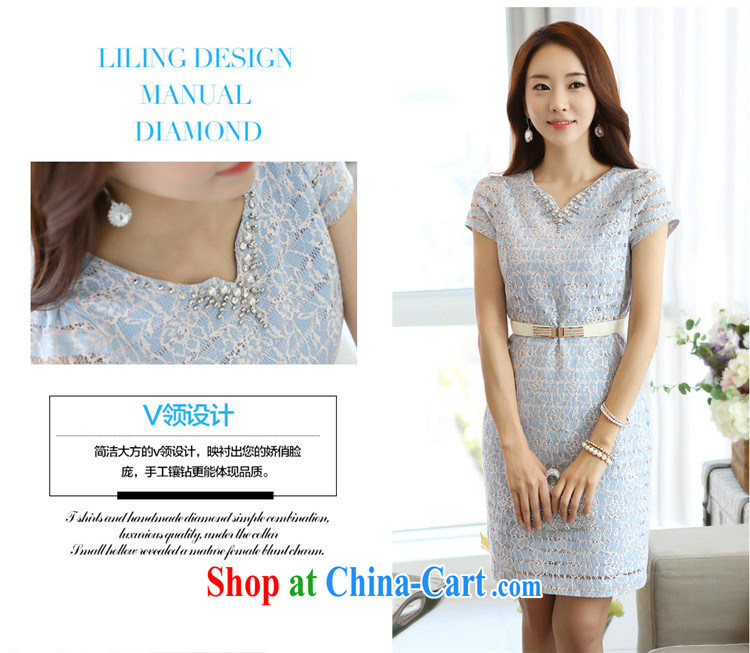 V leading toward a female inserts drill short-sleeved retro banquet bride toast wedding bridesmaid dress moderator retro dress beauty dresses summer 2015 new dresses blue (the belt) XXL (Good Quality) pictures, price, brand platters! Elections are good character, the national distribution, so why buy now enjoy more preferential! Health