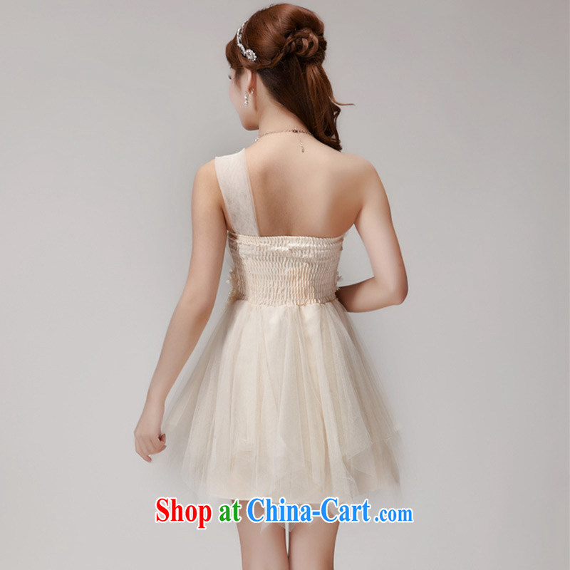 Cayman Athena Chu, 2015 summer new, cultivating a short, sweet bridesmaid sister skirt sexy lace Evening Dress female apricot L, Yan (manyinge), shopping on the Internet