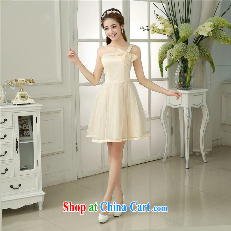 Optimize Hong-Xia new short bridesmaid dress evening gown bridal wedding toast Stage service sister service Korean-style MZ 5844 champagne color code, optimize, and shopping on the Internet