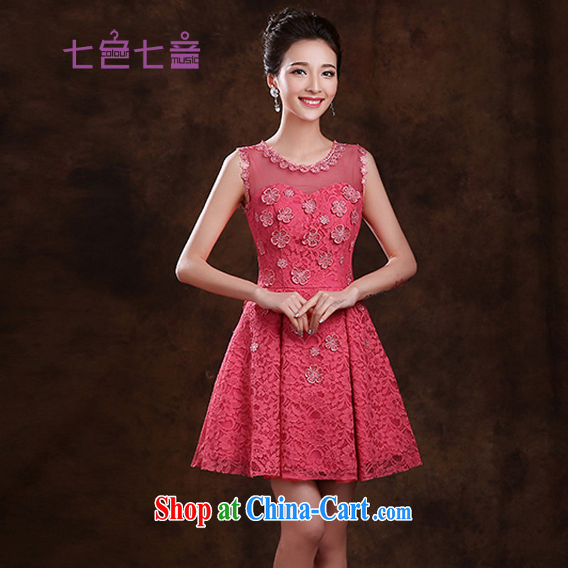 7-Color 7 tone Korean version 2015 new bride toast wedding clothes dress short bridesmaid dress dresses L 033 watermelon red tailored is not returned.