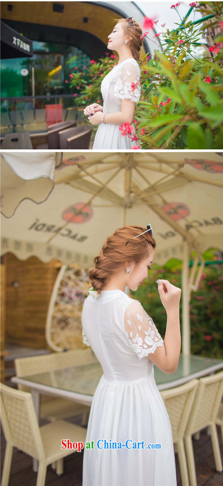 kam beauty 2015 spring and summer Korean short-sleeved lace stitching snow woven skirts dress the skirt with the resort beach skirt M 1424 white XL pictures, price, brand platters! Elections are good character, the national distribution, so why buy now enjoy more preferential! Health
