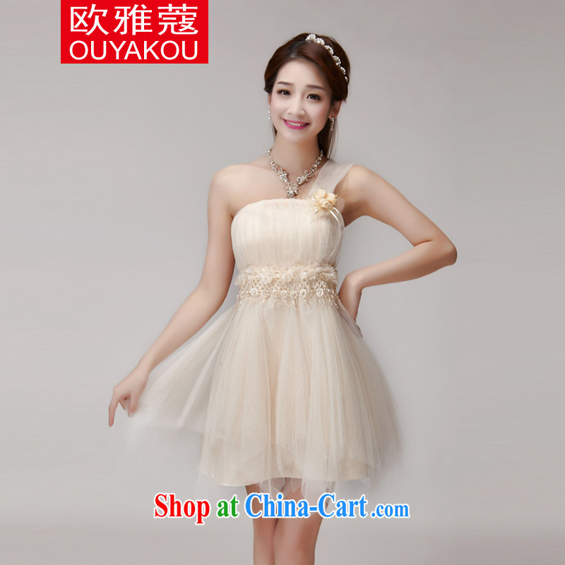 The Kou, 2015 new bridesmaid dresses in banquet dress sister dress short dress small summer 8888 apricot L