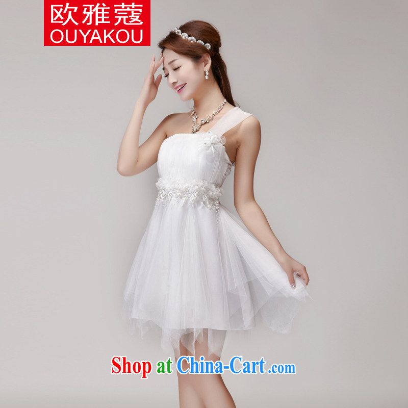The Kou, 2015 new bridesmaid dresses in banquet dress sister skirt short, small dress summer 8888 apricot L, OSCE, Courtney Cox (OUYAKOU), online shopping
