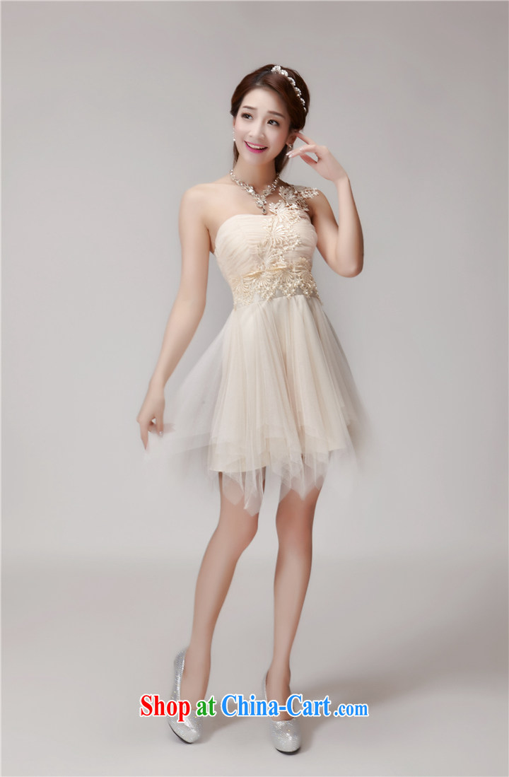 Only, 2015 Hong Kong New staple Pearl bridesmaid sisters serving short skirts, bare chest banquet dress small dress summer 888 apricot L pictures, price, brand platters! Elections are good character, the national distribution, so why buy now enjoy more preferential! Health