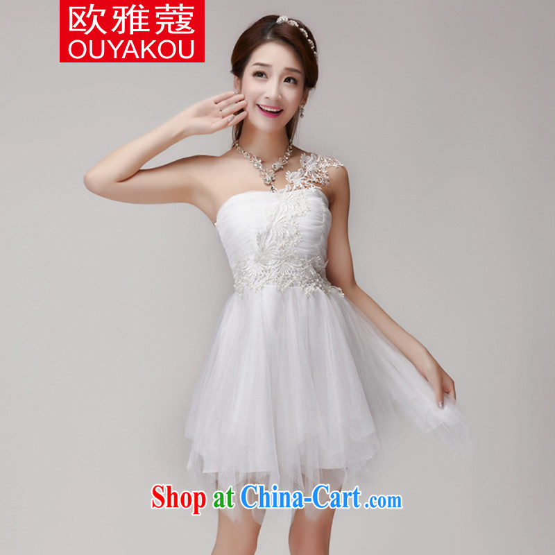 The Kou, 2015 New staple Pearl bridesmaid sisters served short skirts, bare chest banquet dress small dress summer 258 white L