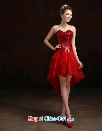 2015 fall and winter new stylish dress embedded drill lace wedding long dual-shoulder beauty dress bridal toast serving red M pictures, price, brand platters! Elections are good character, the national distribution, so why buy now enjoy more preferential! Health