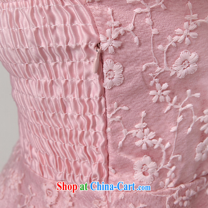 The Advisory Committee summer 2015 and staple Pearl Pearl collar Lace Embroidery Openwork small fragrant wind shaggy dress dress pink L Advisory Committee, the World (SHANGSHIJIE), online shopping