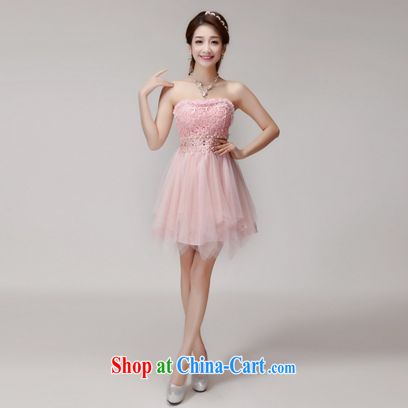 The Advisory Committee 2015 summer staple manually inserts Pearl drill temperament Beauty Chest bare dresses bridesmaid groups dress skirt pink L