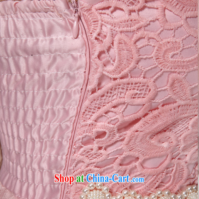 The Advisory Committee 2015 summer lace hook spent manually staple Princess Pearl shaggy dress yarn Web elastic waist dress dress pink L, advisory committee (SHANGSHIJIE), online shopping
