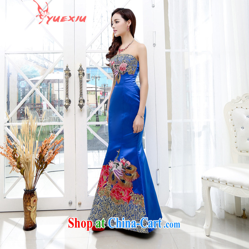 To show at Merlion dress 2015 new stylish erase chest Phoenix embroidered toast serving women show their dresses HC 550 large red XL, read, and the show, and shopping on the Internet
