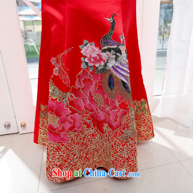 To show at Merlion dress 2015 new stylish erase chest Phoenix embroidered toast serving women show their dresses HC 550 large red XL, read, and the show, and shopping on the Internet