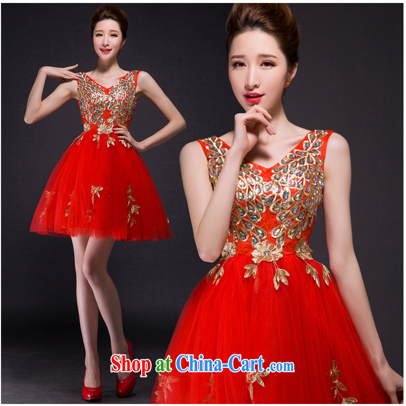 White home about bridal dresses wedding bows new dual-shoulder fashion annual small dress female red evening dress short banquet 2015 new wine red tailored contact customer service, white first to about, and shopping on the Internet