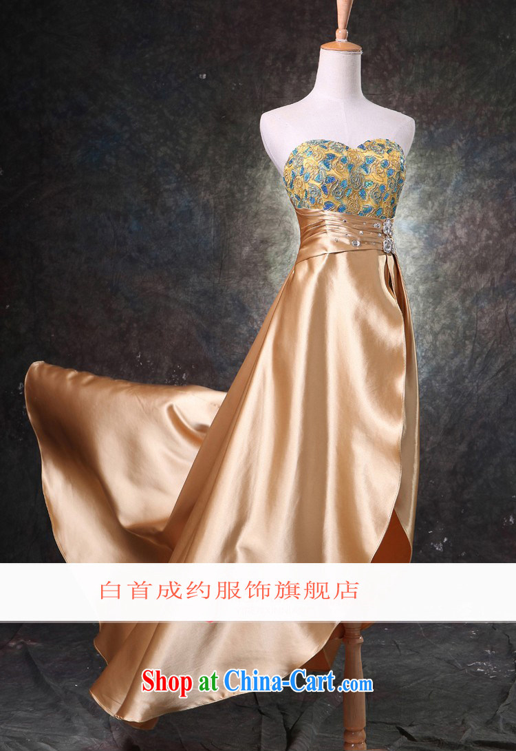 White first to approximately 2015 new toast Service Bridal wedding dress long stylish front short long dress dresses show gold S pictures, price, brand platters! Elections are good character, the national distribution, so why buy now enjoy more preferential! Health