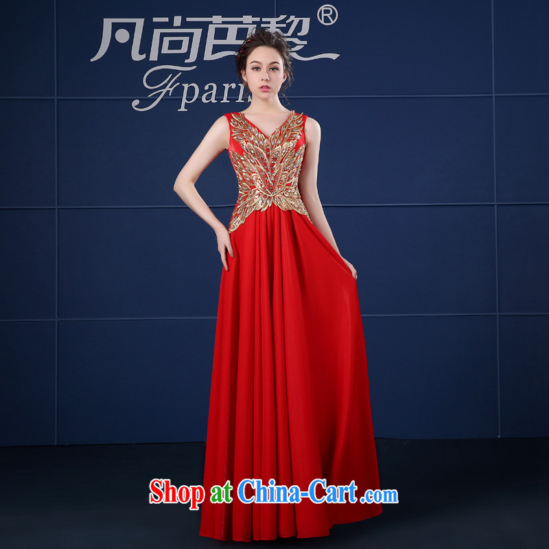 FSUNPARES_where is Hip Hop Le red evening dress long bows, serving double-shoulder dress spring and summer New Red XXL