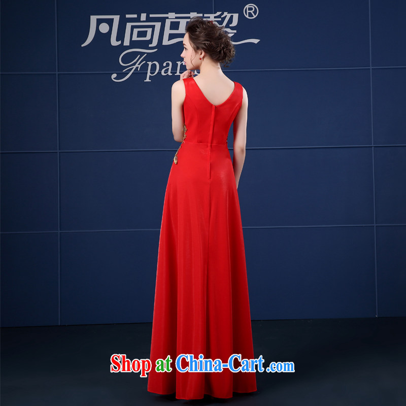 FSUNPARES/where is Hip Hop Le red evening dress long bows, serving double-shoulder dress (Spring/Summer New Red XXL, where Barbara is Lai (FSUNPARES), online shopping