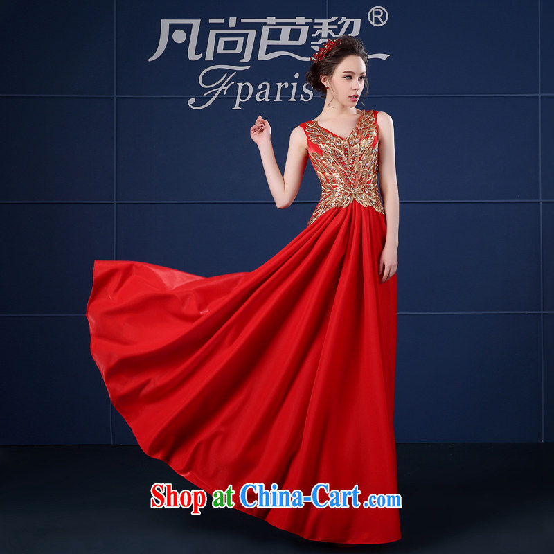 FSUNPARES/where is Hip Hop Le red evening dress long bows, serving double-shoulder dress (Spring/Summer New Red XXL, where Barbara is Lai (FSUNPARES), online shopping