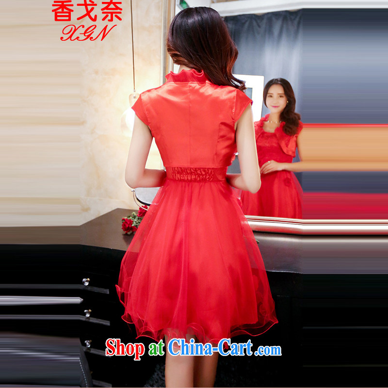 The Shannon Gore, 2015 new Openwork embroidery dress dresses two piece toast serving the door red bridesmaid clothing red M, Ms. Tung (Miss . Dong), shopping on the Internet