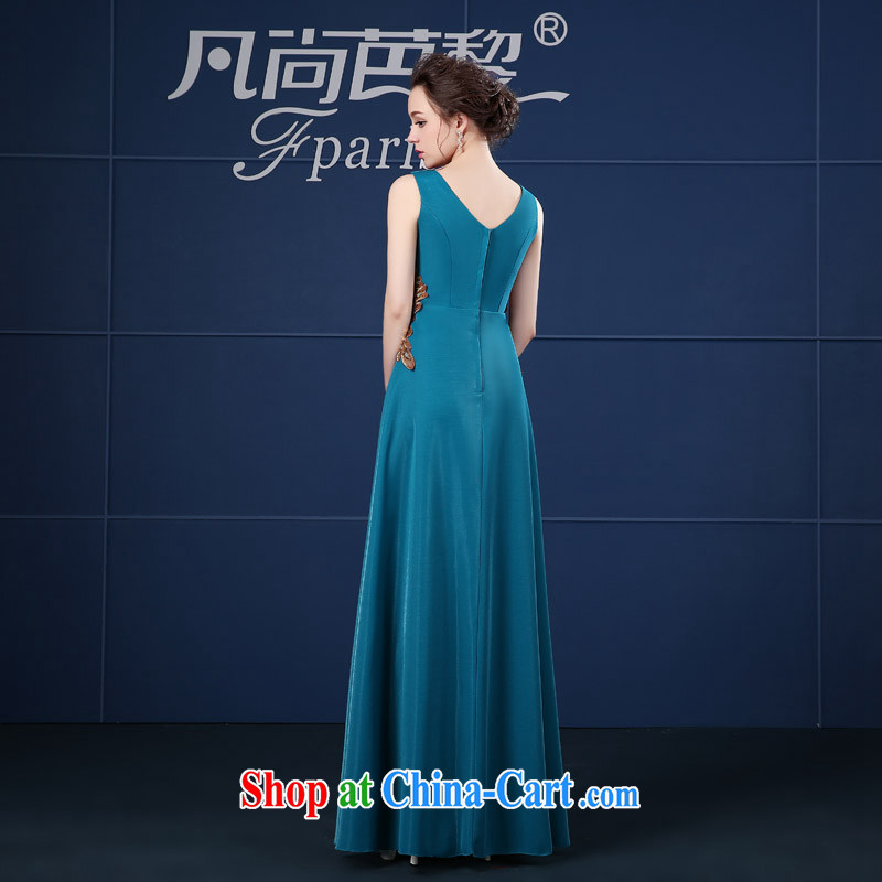 2015 new dress a Field shoulder crowsfoot long marriages served toast beauty wedding bridesmaid dress girl blue XXL, where there is hip hop Lai (FSUNPARES), online shopping