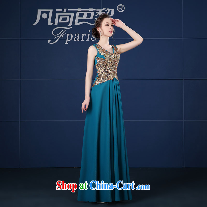 2015 new dress a Field shoulder crowsfoot long marriages served toast beauty wedding bridesmaid dress girl blue XXL, where there is hip hop Lai (FSUNPARES), online shopping