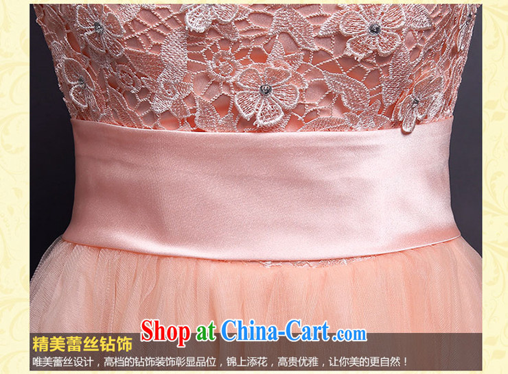 Click shoulder dress new 2015 spring and summer lace bridal wedding toast serving dinner banquet Korean fashion beauty short bridesmaid dresses pleasant bride meat pink M pictures, price, brand platters! Elections are good character, the national distribution, so why buy now enjoy more preferential! Health