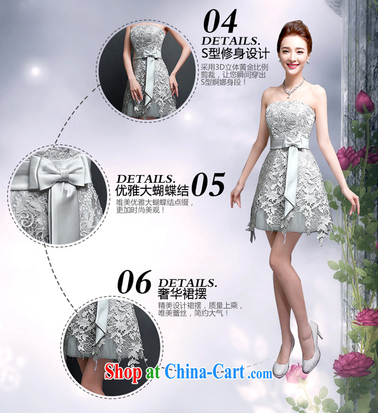 Wedding toast Evening Dress new summer 2015, stylish and wiped his chest wedding beauty moderator banquet party night short dresses ball pleasant bridal silver XXL pictures, price, brand platters! Elections are good character, the national distribution, so why buy now enjoy more preferential! Health