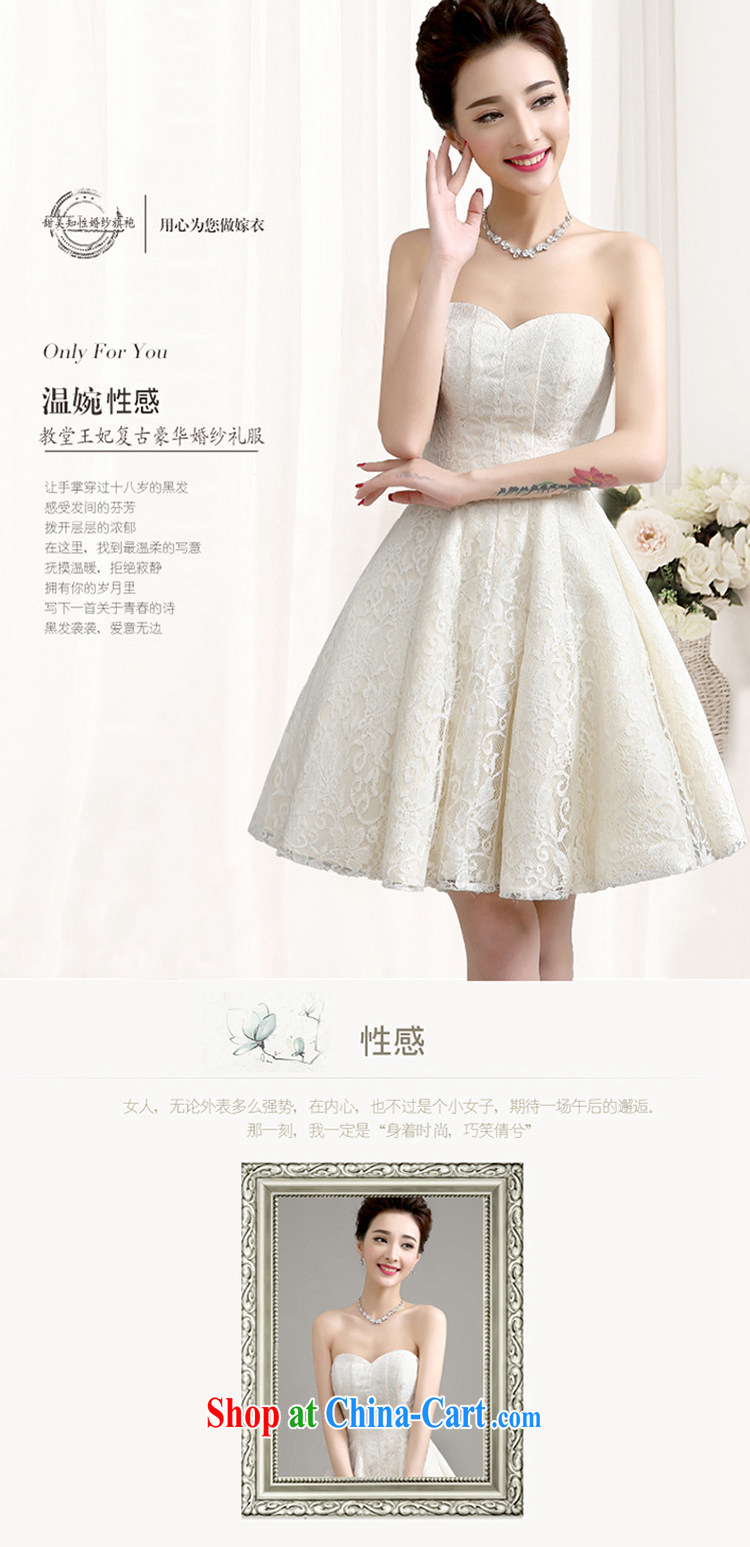 2015 new summer dresses small chest bare bows Service Bridal short lace short dress beauty Evening Dress dress champagne color as the package return champagne color to make the $30 does not return pictures, price, brand platters! Elections are good character, the national distribution, so why buy now enjoy more preferential! Health