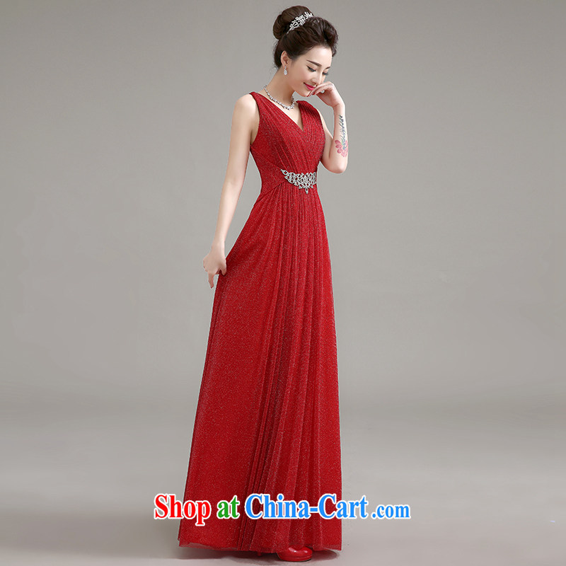 Yi love is summer, 2015 new marriage long dual-shoulder Evening Dress red bows service marriages waist inserts drill bridesmaid dresses, long summer female Red can be given to the 30 million do not return, and love, and shopping on the Internet